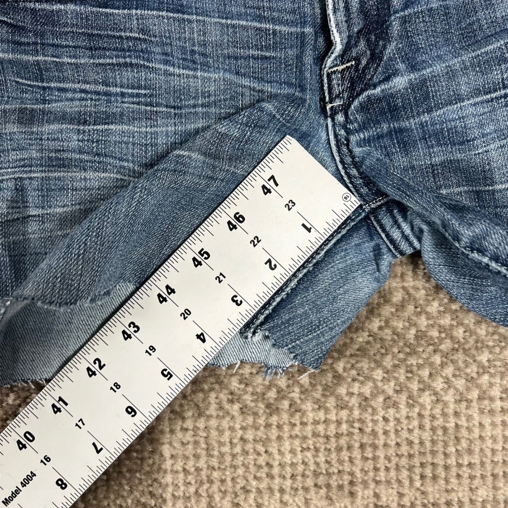 Vintage Lucky Brand Women Size 4 27 Denim Jean Shorts Distressed Frayed Blue - Picture 8 of 10